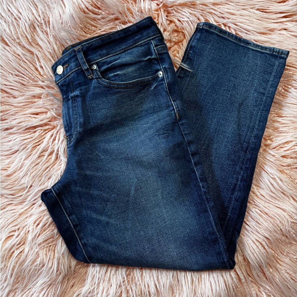 Express Dark Blue Women's Boyfriend Mid Rise Jeans